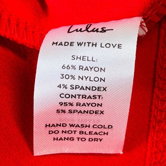 Lulus Women's Sleeveless Scoopneck Top Size L Red Ribbed Knit Tie Back Crop Tank - Picture 8 of 8